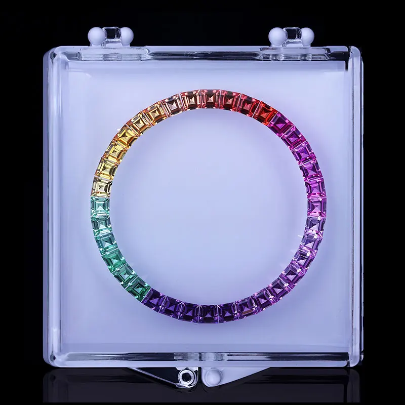 

Wholesale Price Colorful Watch Parts Gradient Rainbow Natural Sapphire 40mm Watch Bezel