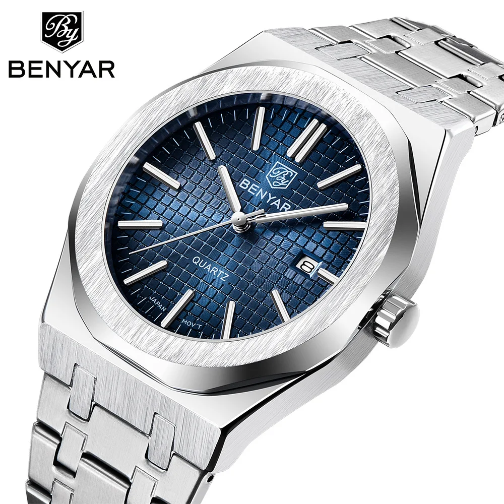 

BENYAR 5156 Men Watch Business Wristwatches Quartz Casual Watches Luxury Stainless Steel Relogio Masculino