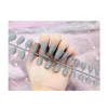 24pcs Matte Coffin Fake Nails Medium Length Ballet DIY Nail Art Tips Accessory False Nails Sheet NA0130