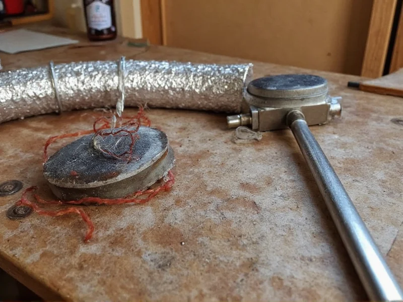 DIY duct cleaning tools on workbench