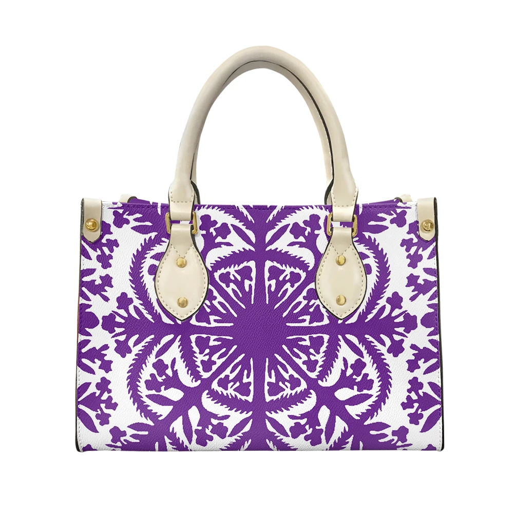 

Guam Polynesian Purple Tribal Plumeria Style Vintage Brand Handbags Bag Women Bags Famous Brands Ladies Handbags Bag For Work, Customized