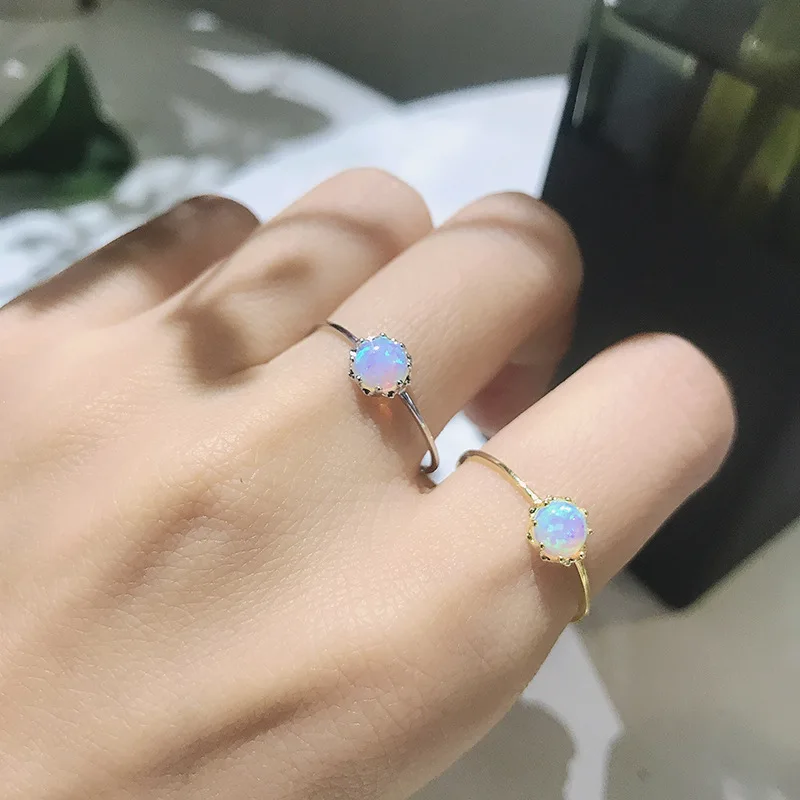 

Tik Tok accessories sterling silver 925 one opal ring Australia opal fire color opal ring tail