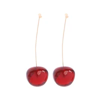 

e972182d Cherries Brass Bellflower Cherry Pierced Earrings Beautiful Accessory Girls Earring