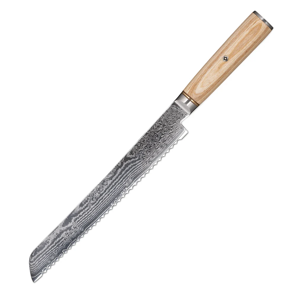 

67 layers S35VN core powder damascus steel kitchen Cake bread knife with pakka wood handle