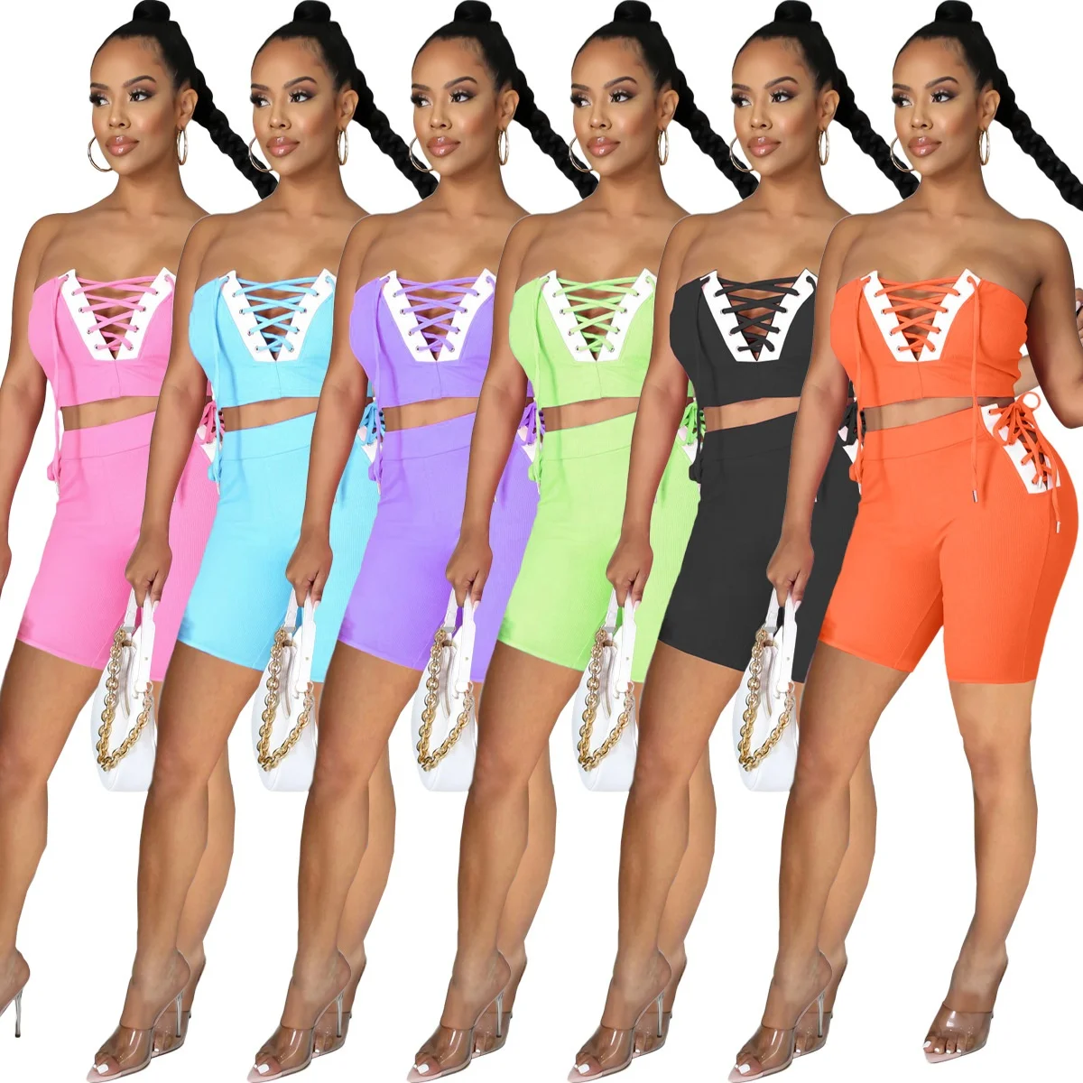 

MT85-6511 2021 summer compression spandex yoga set women 2 piece set women biker shorts set