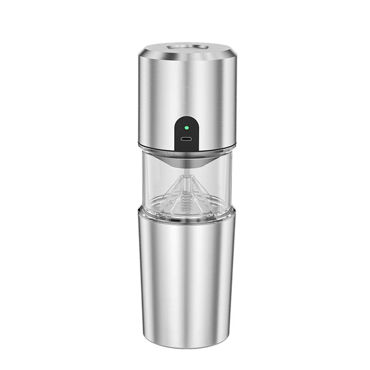 

Newest Design Electric Conical Burr Coffee Grinder Portable Coffee Maker with Adjustable Setting, Sliver