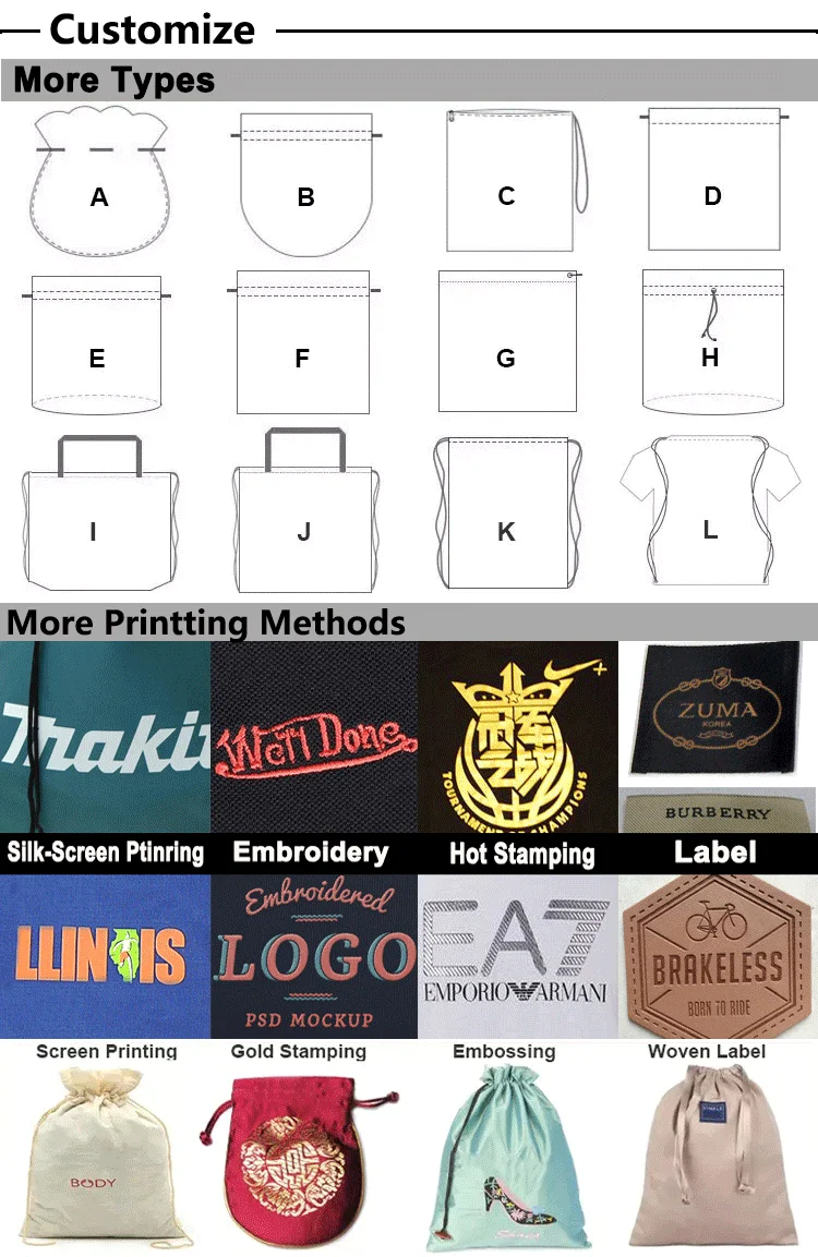 Fashion Custom Polyester Satin Drawstring High Heel Shoe Dust Bag With Divider