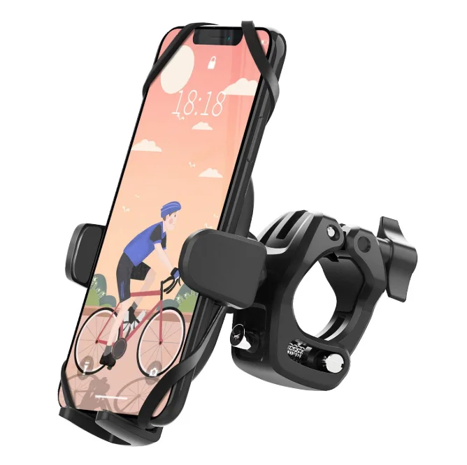 

Bicycle mobile phone holder Universal electric motorcycle mountain navigation bracket bike phone holder, Black