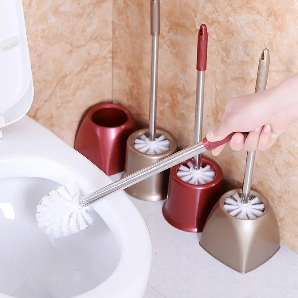 

Stainless Steel Long Handle Wash Holders Creative Toilet Brush Bathroom Toilet Brush Cleaning Set Cleaning Supplies Borstel