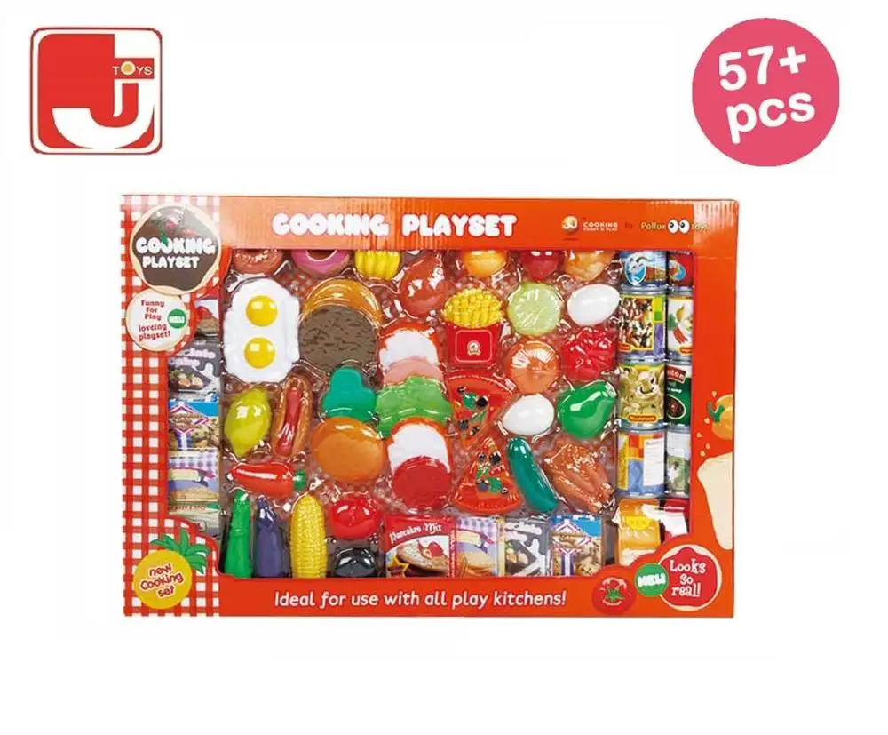 toy kitchen and food