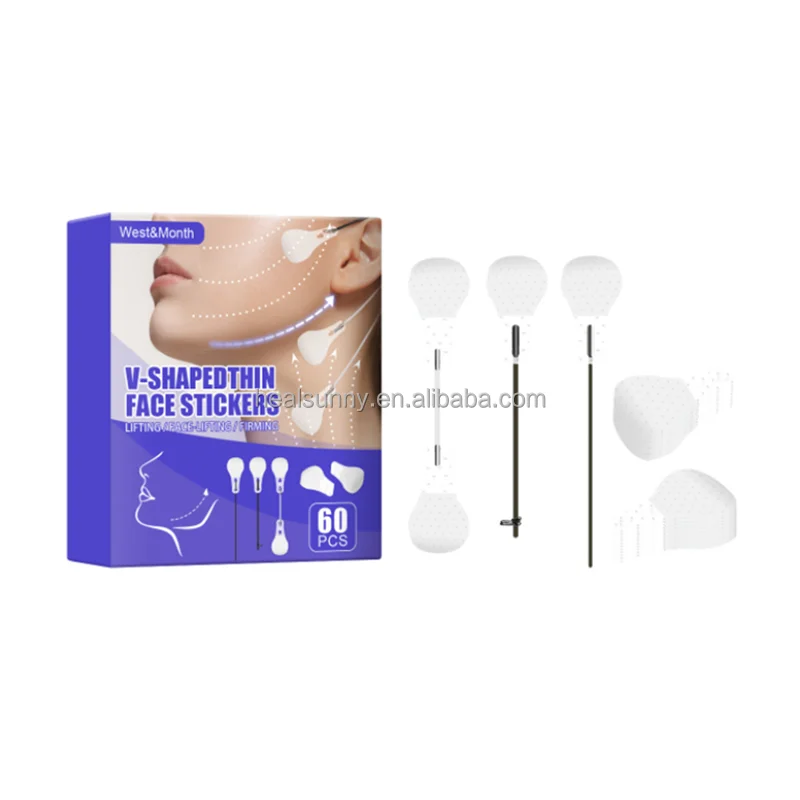 

40 Pcs Face Lifting Sticker Invisible Breathable Face Lifting Patches Adhesive V-Shape Face Chin Lift Tape, Clear