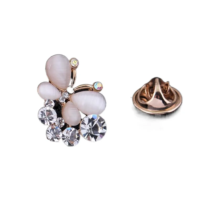 

High Quality Glamorous Rhinestone Butterfly Gold-color Brooches for Women Brooch Pins Jewelry