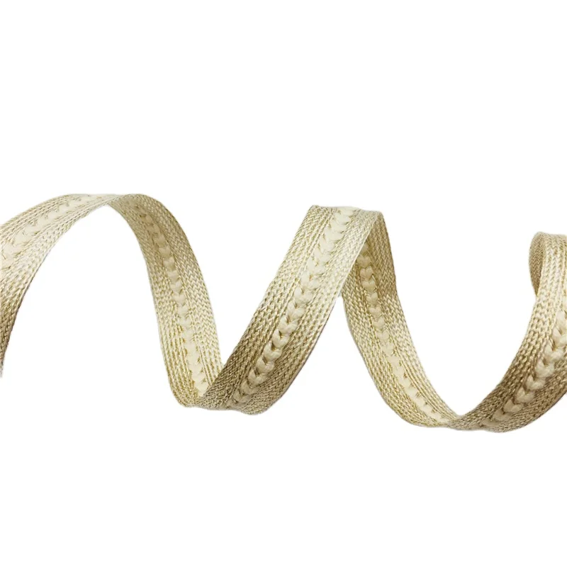 

Champagne texture rope strap with gold webbing decoration lace golden rope dobbel band webbing for armholes for clothes