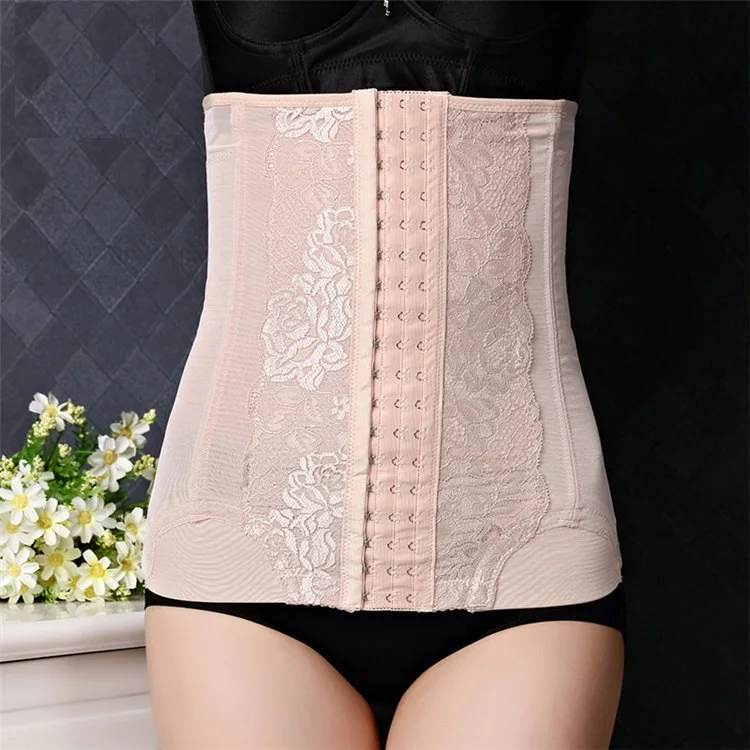 

Fashion women lace waist cincher tummy control postpartum women recovery waist belt madical waist trimmer, Black /skin