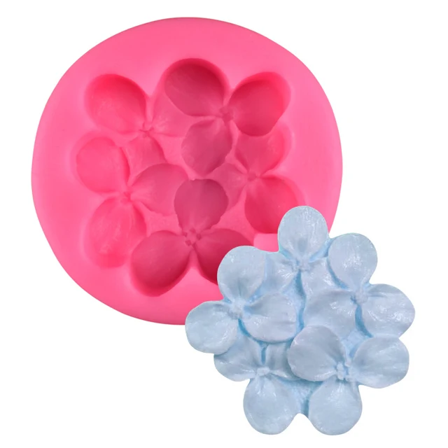 

Flower silicone resin mold clover fondant chocolate cake decoration tools, Pink