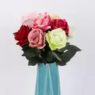 Velours rose nouveau style fleur tête fleur de tissu artificiel bouquets arrangement pour Mariage et événements décoration