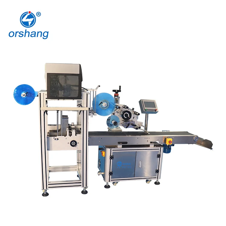Orshang Automatic Plane Labeling Machine for Card Hang Tag Paper Box Plastif Film Flat Surface Labeling Machine Case Packaging Type