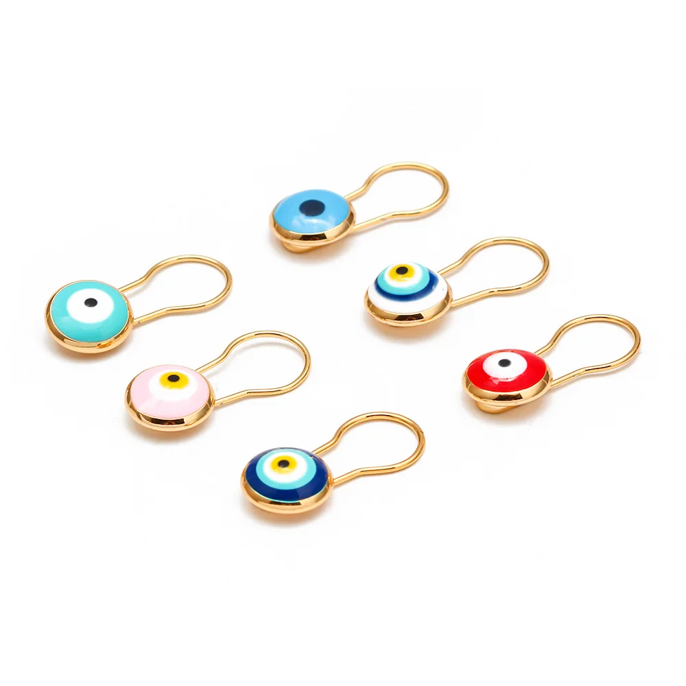 

Risingmoon enamel blue small clothes dress luck child baby evil eye brooch pin