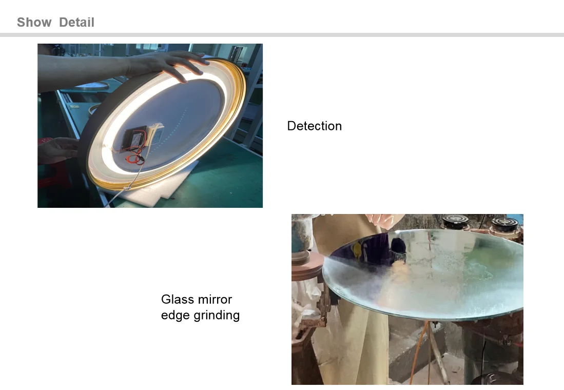 Factory Modern Design Custom Round Vanity Touch Frame Bathroom Led Light Mirror
