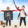 Kids Halloween Pirate Costumes for Boys Girls with Capes Hats and Eye Patches Superhero Party Supplies Knight