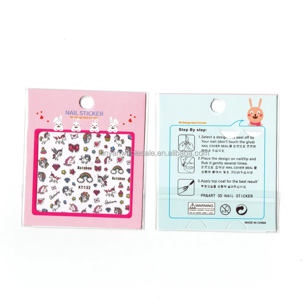 

KT Series water nail stickers Korea Cute Cartoon Nail Stickers 3D Self-adhesive Decals Nail Art Decal Wholesale