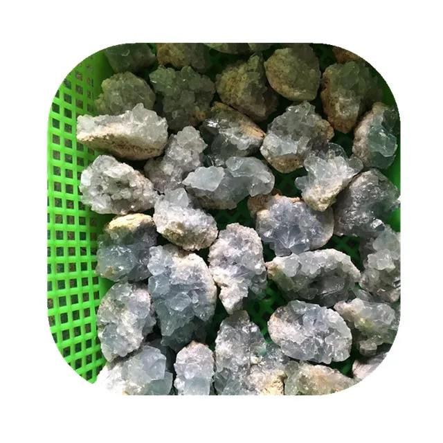 

Healing Stone Supplier Natural Rough Raw Blue Celestite Geodes Crystal Crafts Mineral Quartz Crystal Clusters