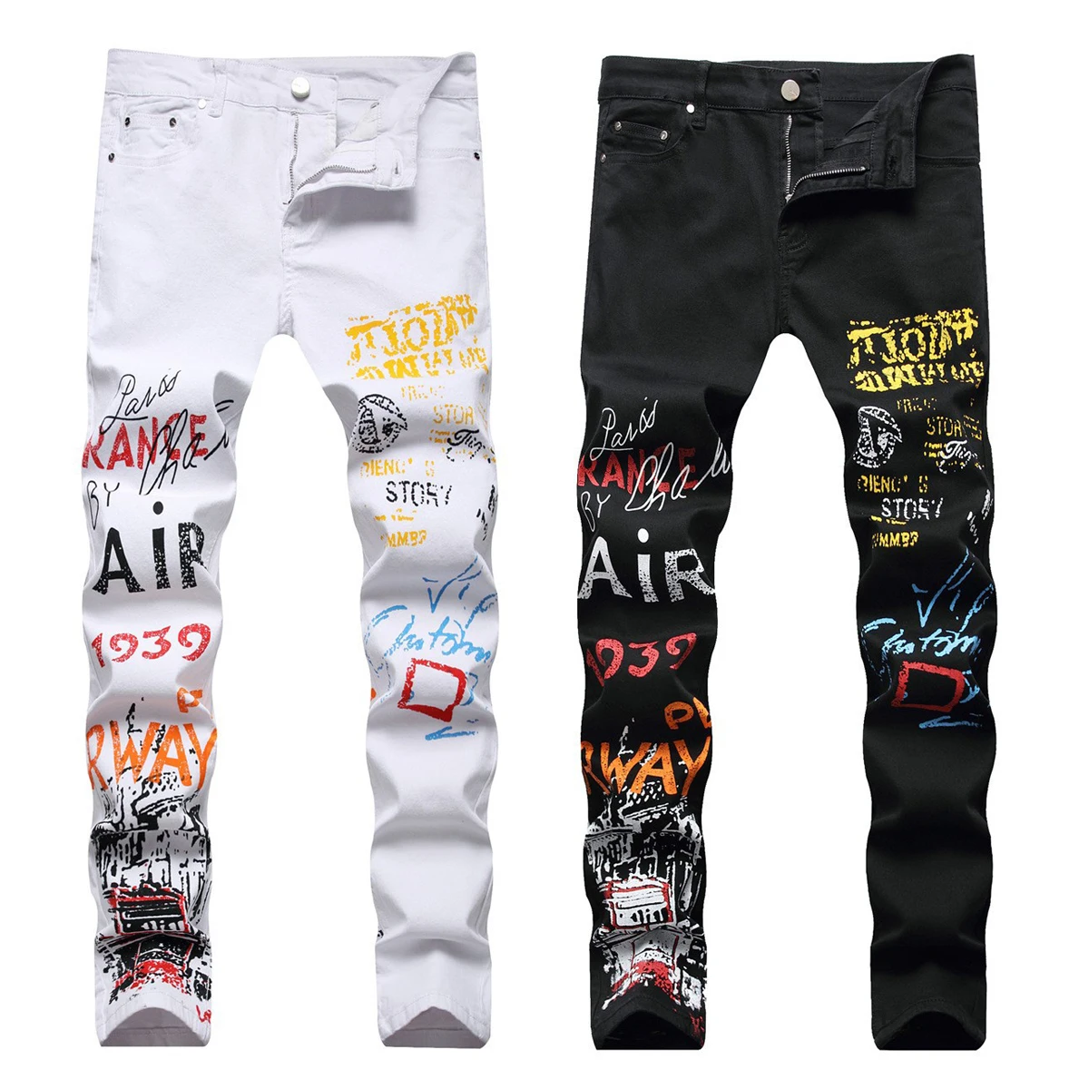 

Hotsale 2023 AeeDenim OEM ODM Logo Black jeans elastic slim-fit ripped feet pants men's summer thin Denim Jeans