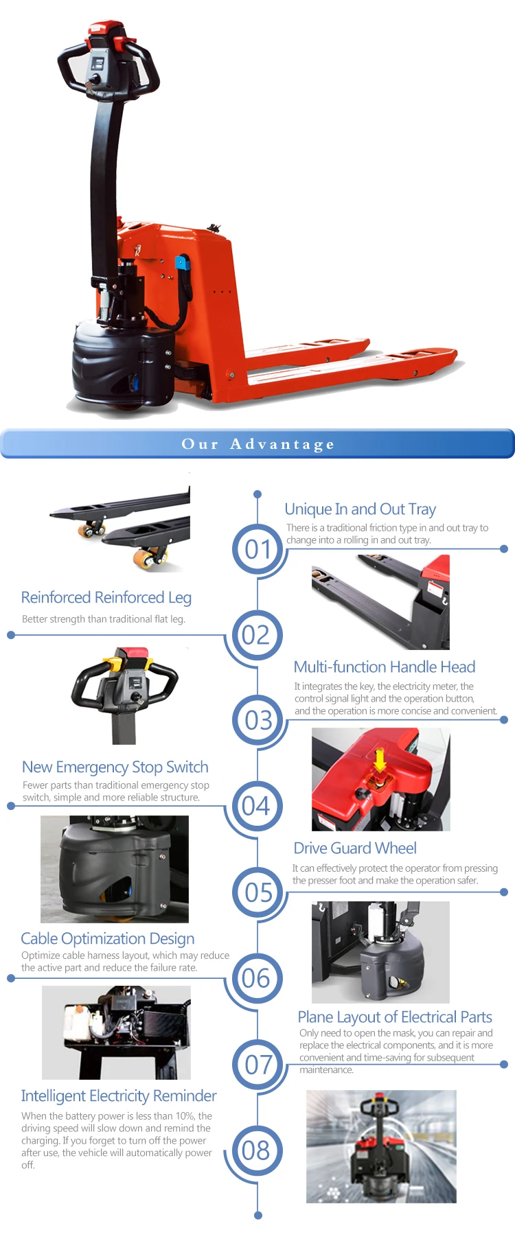 Pallet Truck Load Wheels 1.5 Ton Pallet Truck Electric Pallet Truck