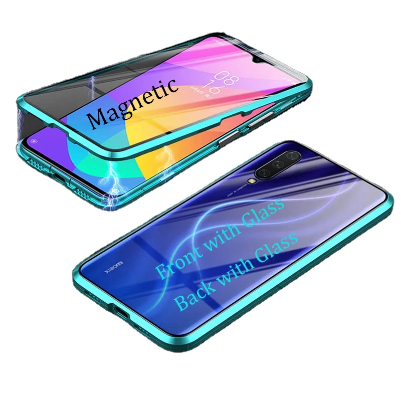 

Double Magnetic Adsorption Shock-proof Phone Case For Xiaomi Note 10 Lite K30 K20 Mi 9 T SE A3 Tempered Glass Magnet Cover