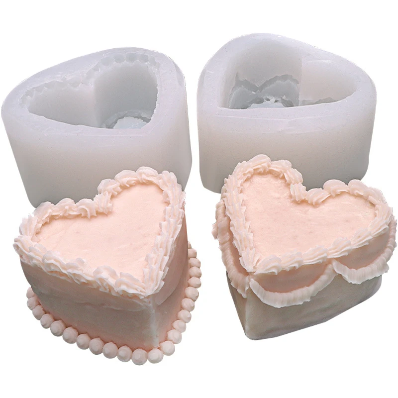 

Z0417 wholesale new 3D love fondant cake silicone mold Diy heart decoration aromatherapy candle molds