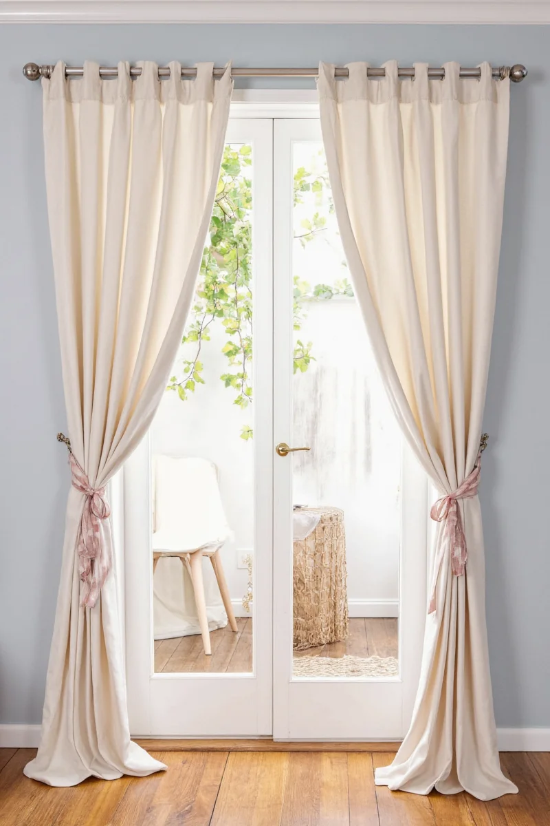 Family-friendly door curtain in living area