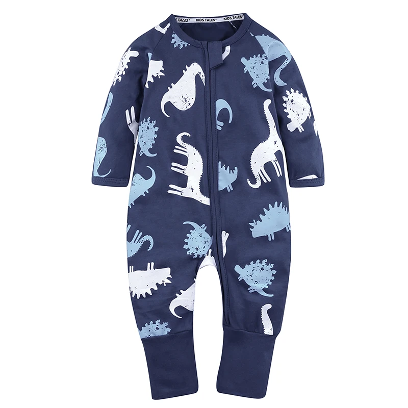 

Hot sale newborn long sleeve bodysuit fashion Printing baby boy girl romper pajama boutique clothing kids