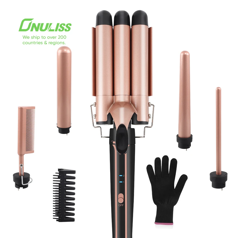 

5 in 1 Professional Curling Wand Hair Styling Tools 3 Barrel Hair Curler Iron Automatic Hair Curler