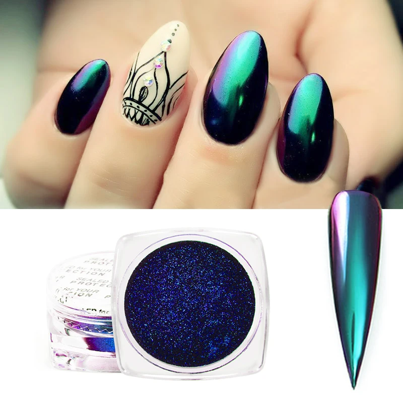 

Shenzhen Top Quality Chameleon Change Color Nail Pigment Set 0.28g/jar Nail Decoration Arts, 12 colors