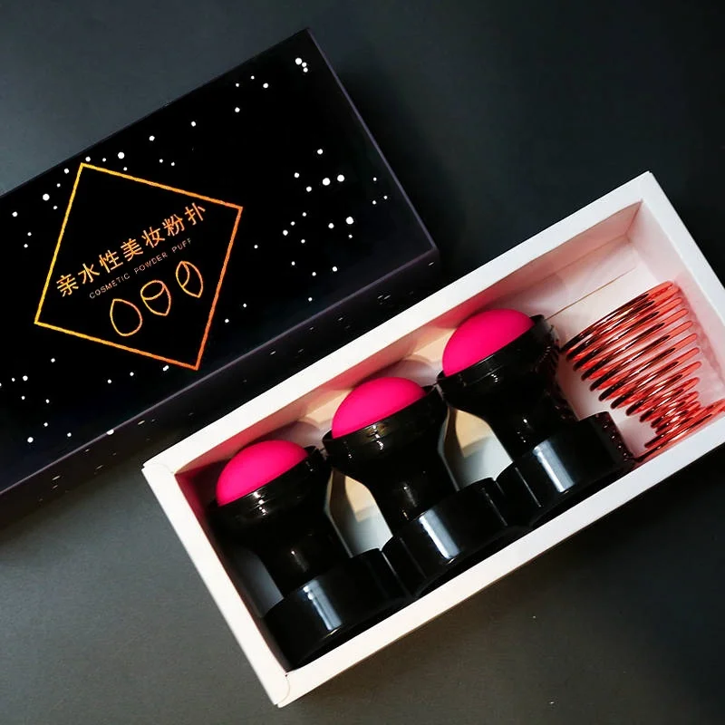 

Oem Custom Beauty Cosmetics Blender Make Up Powder Puff Makeup Sponge With Packaging Boxes, Customized color
