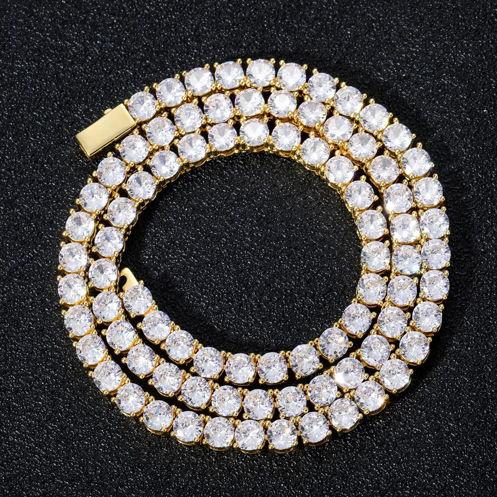 Hip Hop Iced Out Tennis Chain Collection: Gold Plated 3mm 4mm 5mm AAA CZ White Gold