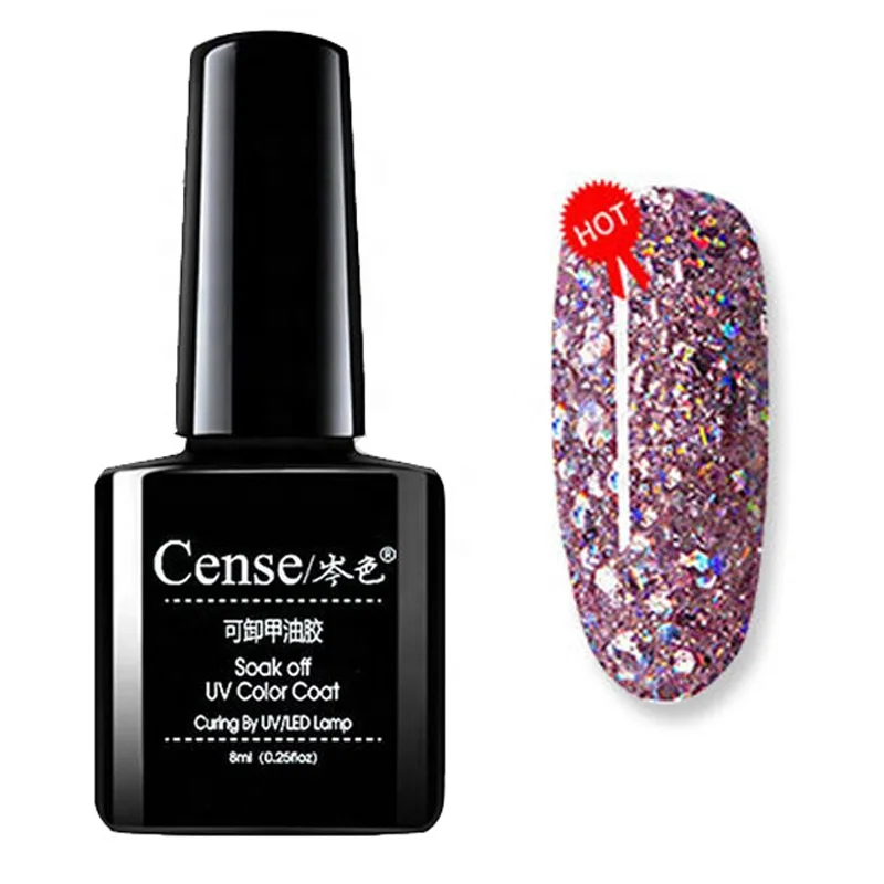 

OEM Multiple Nail Polish Customize Private Label Soak Off Quick Glitter Sparkle UV Gel Polish Decorate Nail