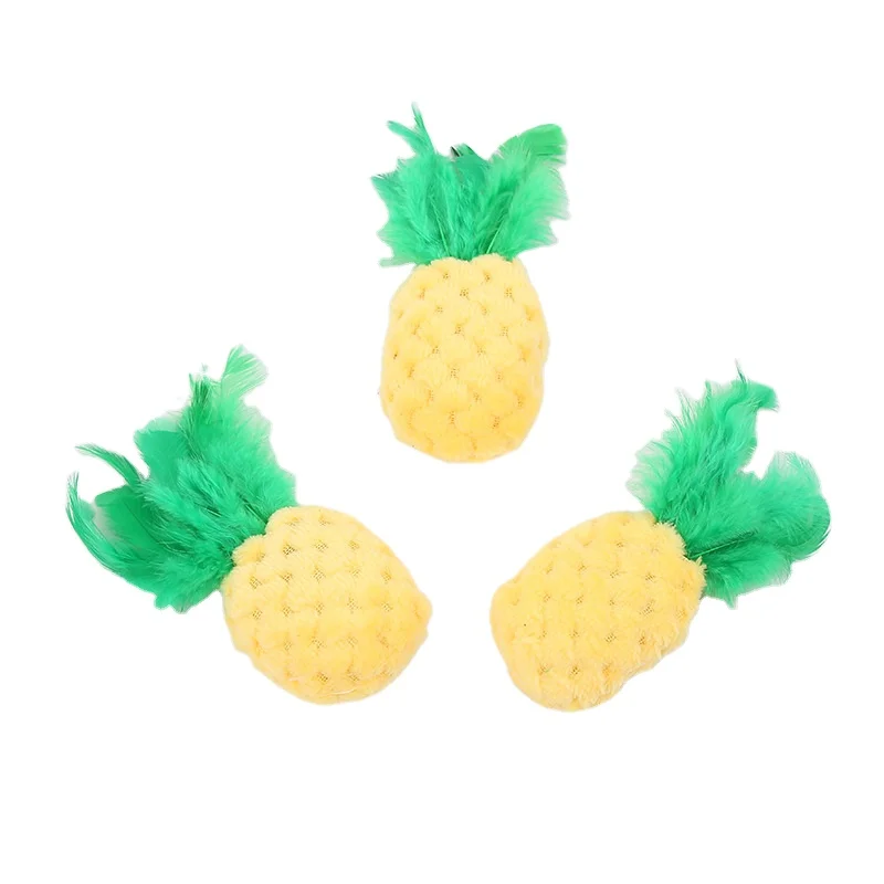 

Cute Pineapple Shape Pet Plush Chew Toy With Catnip Pet Supplies Molar Teeth Are Resistant To Bite Cat And Dog Interactive Toys, Yellow