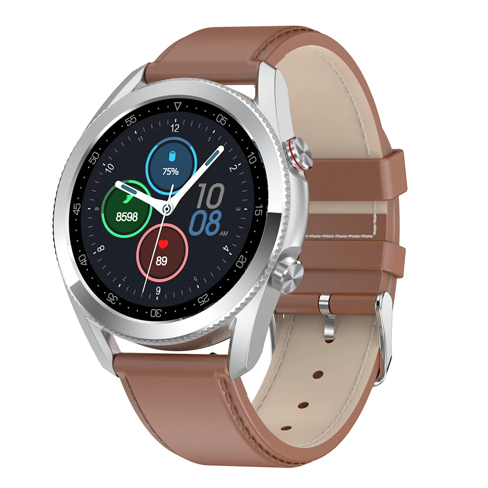 

2021 smart watch l19 IP68 Wristwatches Heart Rate Blood Pressure Blood Oxygen Android IOS Fitness sport smartwatch l19, Black white brown