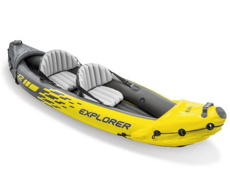 

Original Intex Canoe/Kayak/Boat 68307 EXPLORER K2 KAYAK 2 Person Pontoon Inflatable Rowing Boat, Yellow