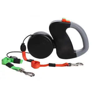 Image of Amazon Hot Telescopic Dual Pet Dog Leash for 2 dog Retractable Adjustable Dog Leash