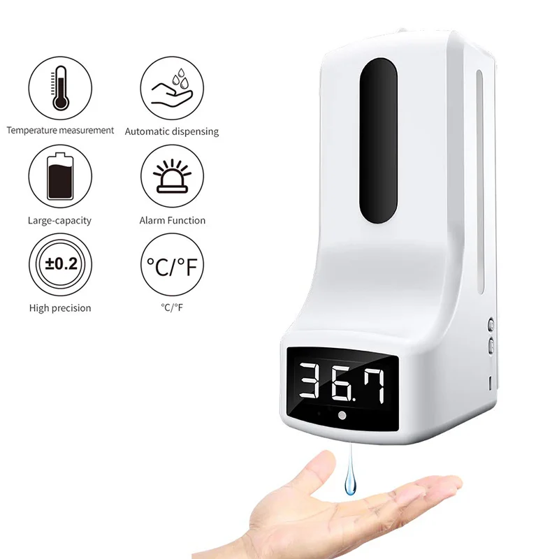 
Blitzblue 2020 New K9 pro intelligent sensor automatic alcohol Gel dispenser K9 thermometer dispenser 