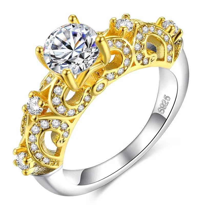 

Upscale Golden Claw Zircon Rings Bridesmaid Gift Charms Engagement Ring Fashion Jewelry Womens Accessories