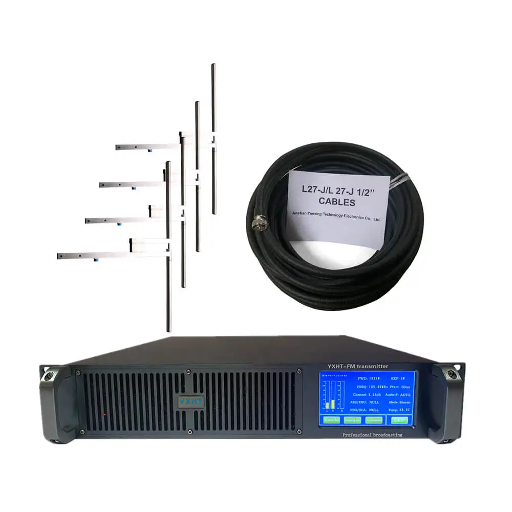 

Digital Warranty 6 years Touch Screen YXHT-2 350W FM Transmitter + 4-Bay Antenna + 30 Meters Cables with Connector 3 Equipments