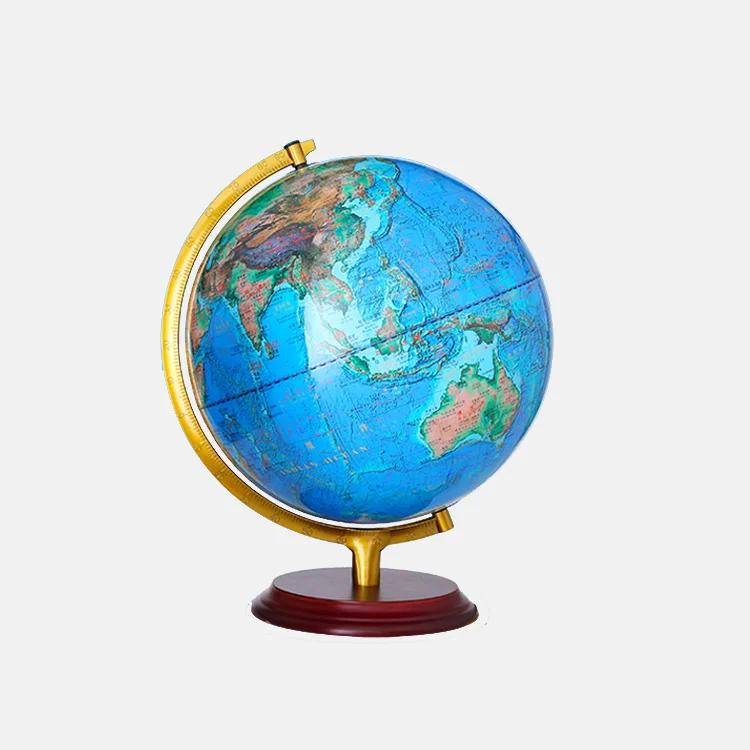 
High Grade 2 In1 Illuminated Mountain Districts World Globe map For Teaching And Decoration 