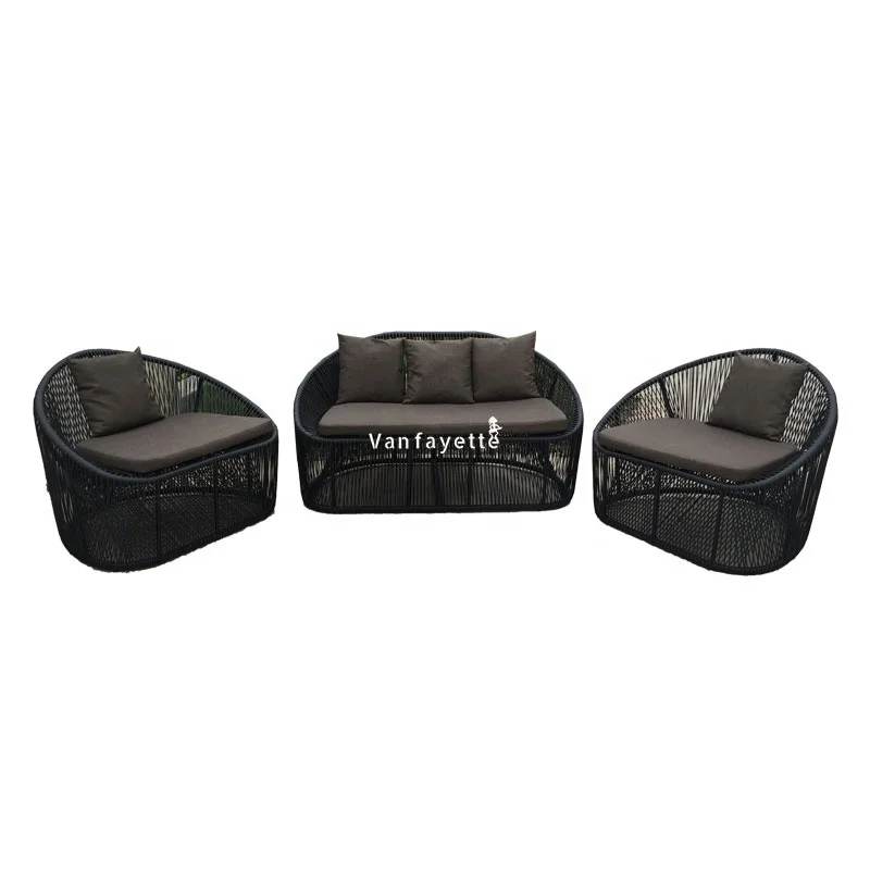Cheap Outdoor Sofa Garden Sofa Set Black Wicker Outdoor Furniture