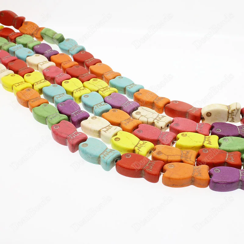 

Factory Price Mix Howlite Turquoise Animal Fish Shape Beads for Jewelry Making, Colorful