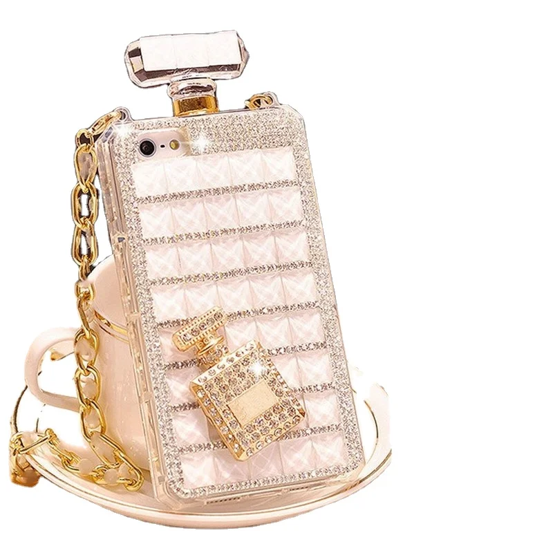 

Luxury Bling Rhinestone Diamond Phone Cases For iPhone 11 12 Pro Max 7 8 Plus Perfume Bottle Back Cover For Samsung S21 Ultra