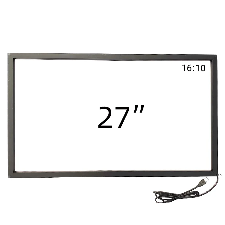 

Factory direct sales multi touch points IR touch screen frame 27 inch touch screen, Black