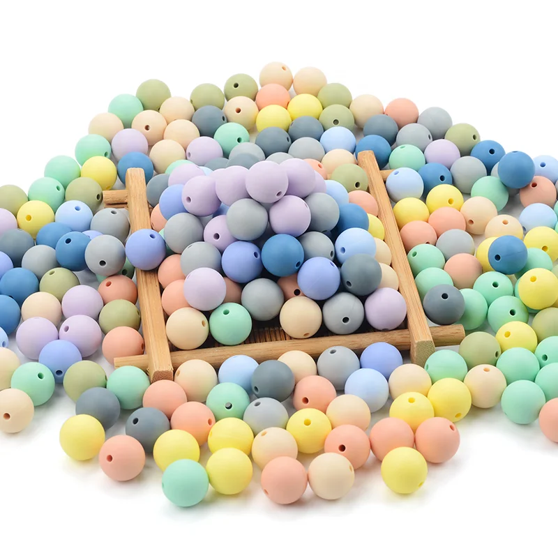 

BPA Free 9mm 12mm 15mm 19mm Baby Soft Silicone Loose Necklaces Beads Silicone Baby Teething Chewing Bead, Mixed colors